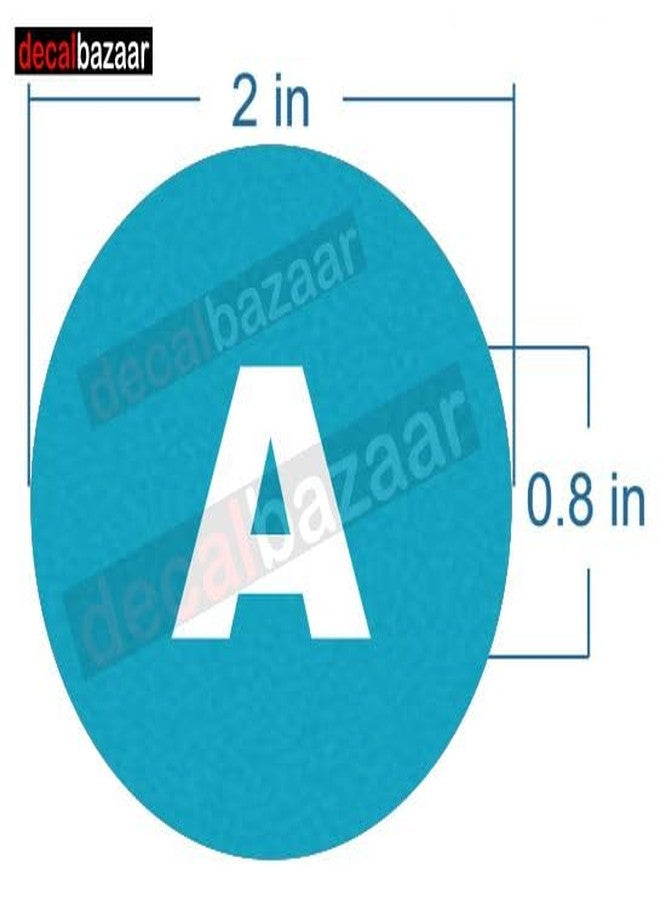 Decalbazaar A to Z Alphabet Round Letter Labels (Set 2), Vinyl Glossy Finish, 2 Inch, Sky Blue, Indoor Outdoor Use - Image 2